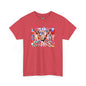Cow red white & blue tee