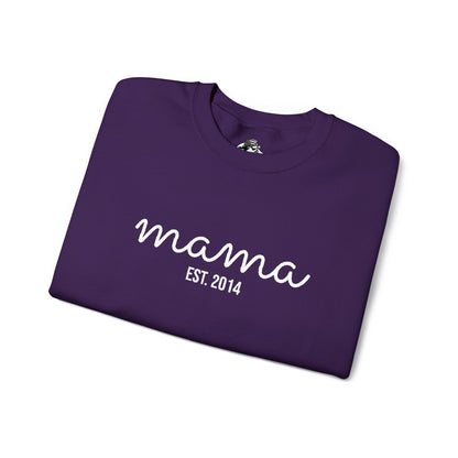 Custom Embroidered Mama Cursive Fleece Crewneck