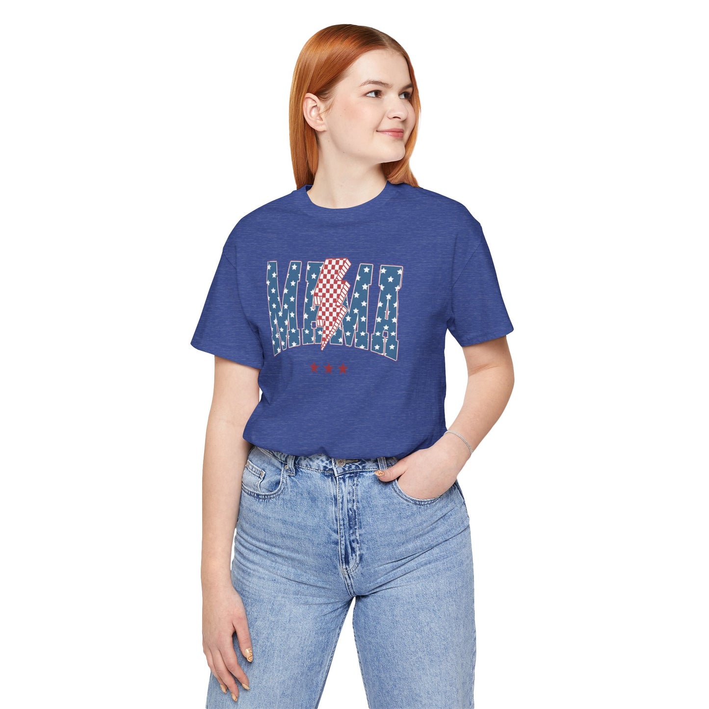 Comfy Women's Graphic tee - Mama -Stars & stripes -lightning bolt