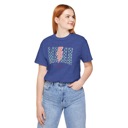 Comfy Women's Graphic tee - Mama -Stars & stripes -lightning bolt