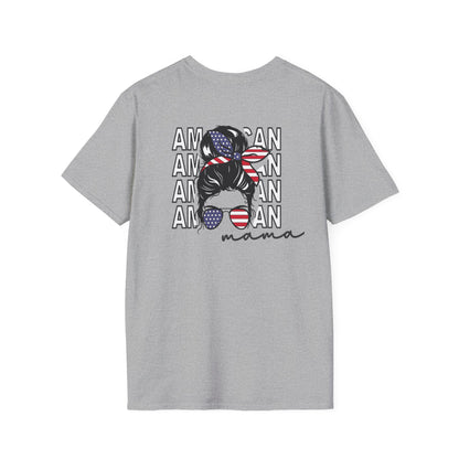 Patriotic Mama T-Shirt, Women's Tee, American Pride Shirt, Independence Day Fashion, Gift for Moms, Casual Summer Top