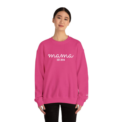 Custom Embroidered Mama Cursive Fleece Crewneck