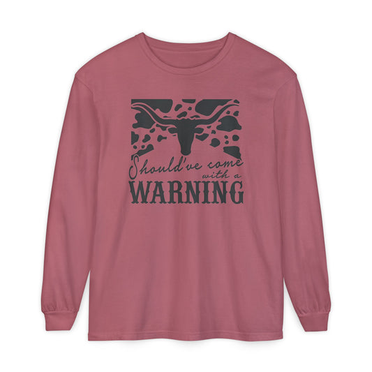 Warning Graphic Unisex Long Sleeve T-Shirt - Casual Cowgirl Vibes