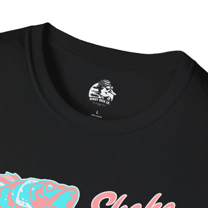 Shake That Bass Unisex Softstyle T-Shirt - Fun Fishing Graphic Tee