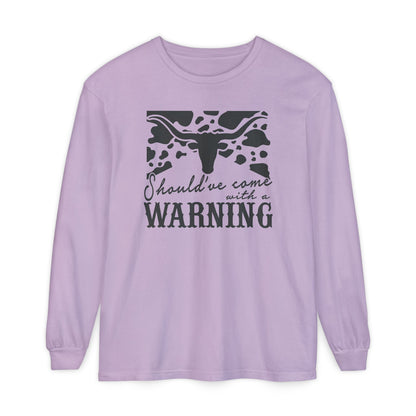 Warning Graphic Unisex Long Sleeve T-Shirt - Casual Cowgirl Vibes