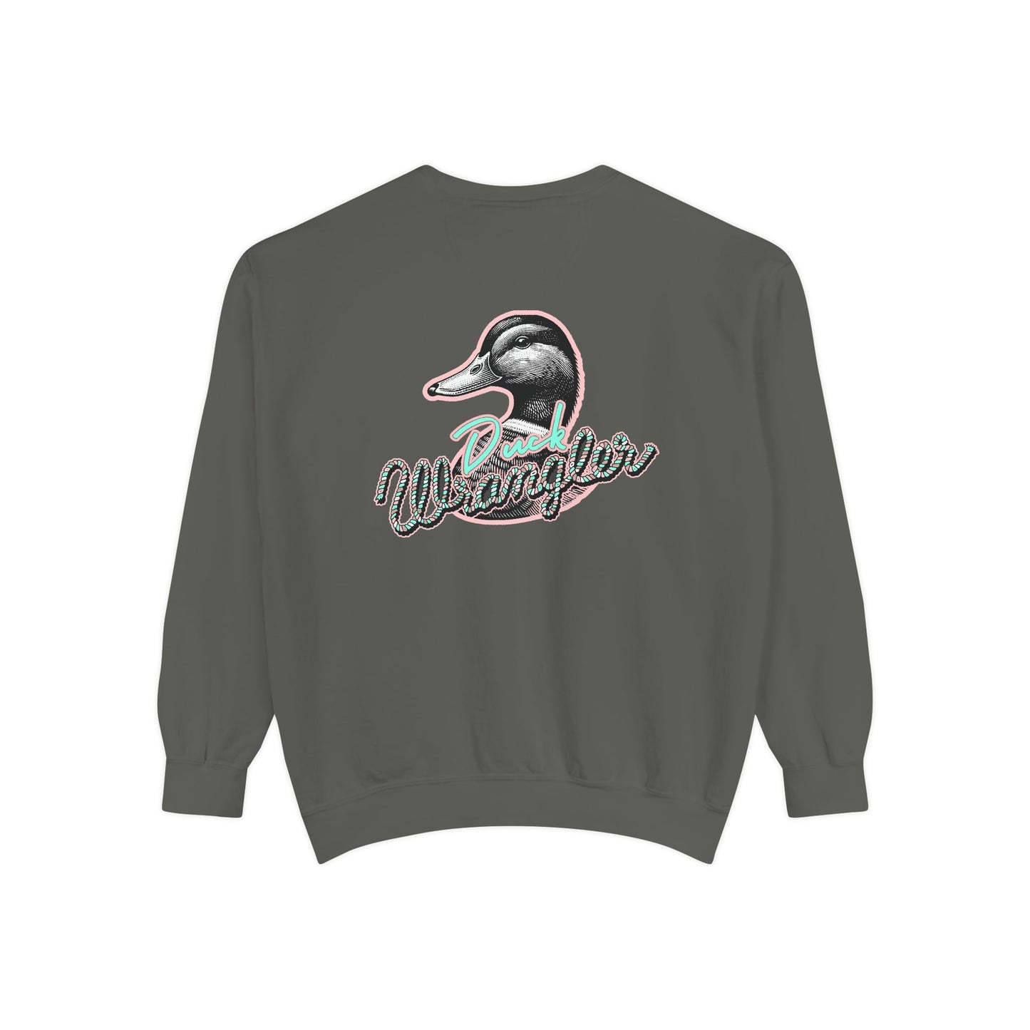 Duck Wrangler Unisex Sweatshirt - Cozy and Vibrant Garment-Dyed Crewneck