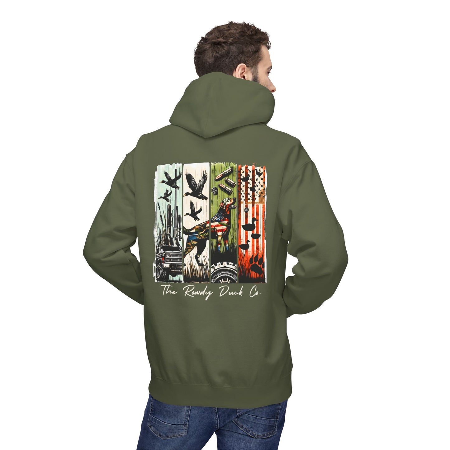 The RowdyDuckCo. -Graphic Hoodie - American Flag Country