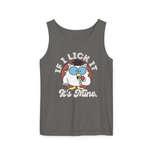 Unisex Funny Graphic Tank Top - 'If I Lick It, It's Mine'