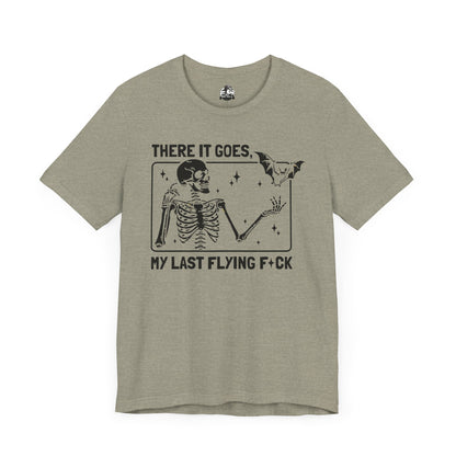 Funny Skeleton Graphic Tee "There Goes My Last Flying Fuck"