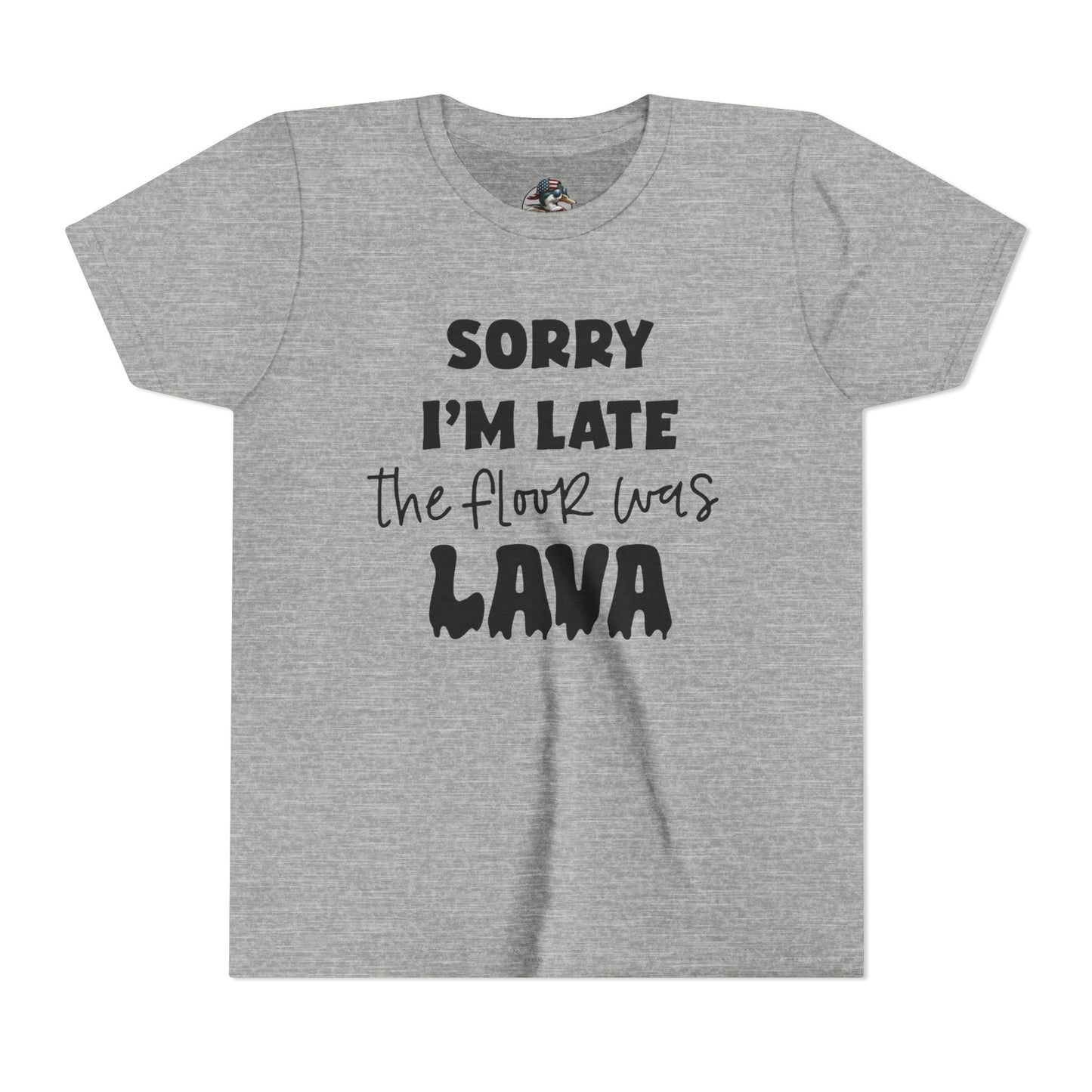 "Sorry I'm Late The Floor Was Lava" youth tee