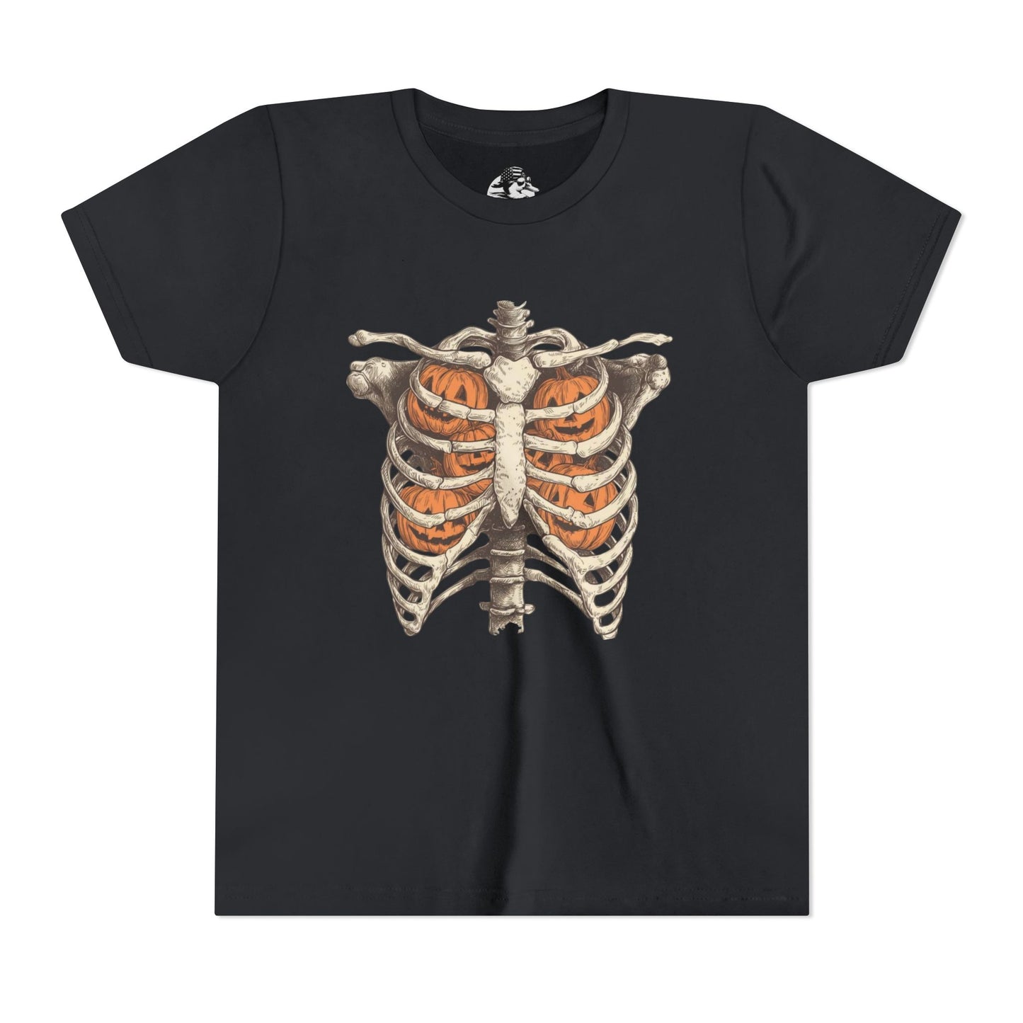 Spooky Pumpkin Skeleton Youth Tee