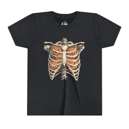 Spooky Pumpkin Skeleton Youth Tee