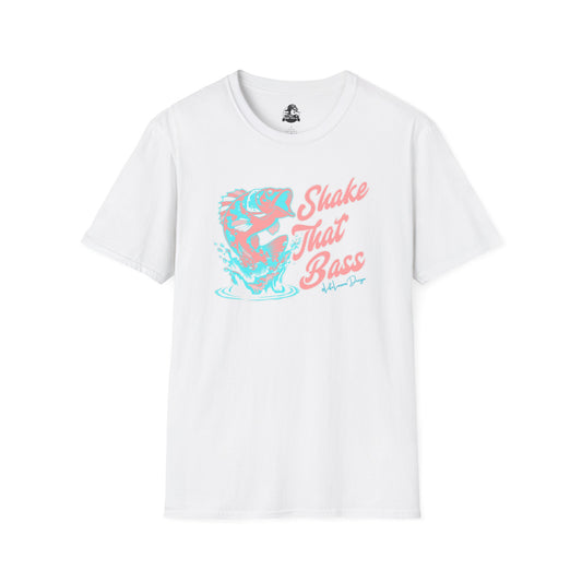 Shake That Bass Unisex Softstyle T-Shirt - Fun Fishing Graphic Tee