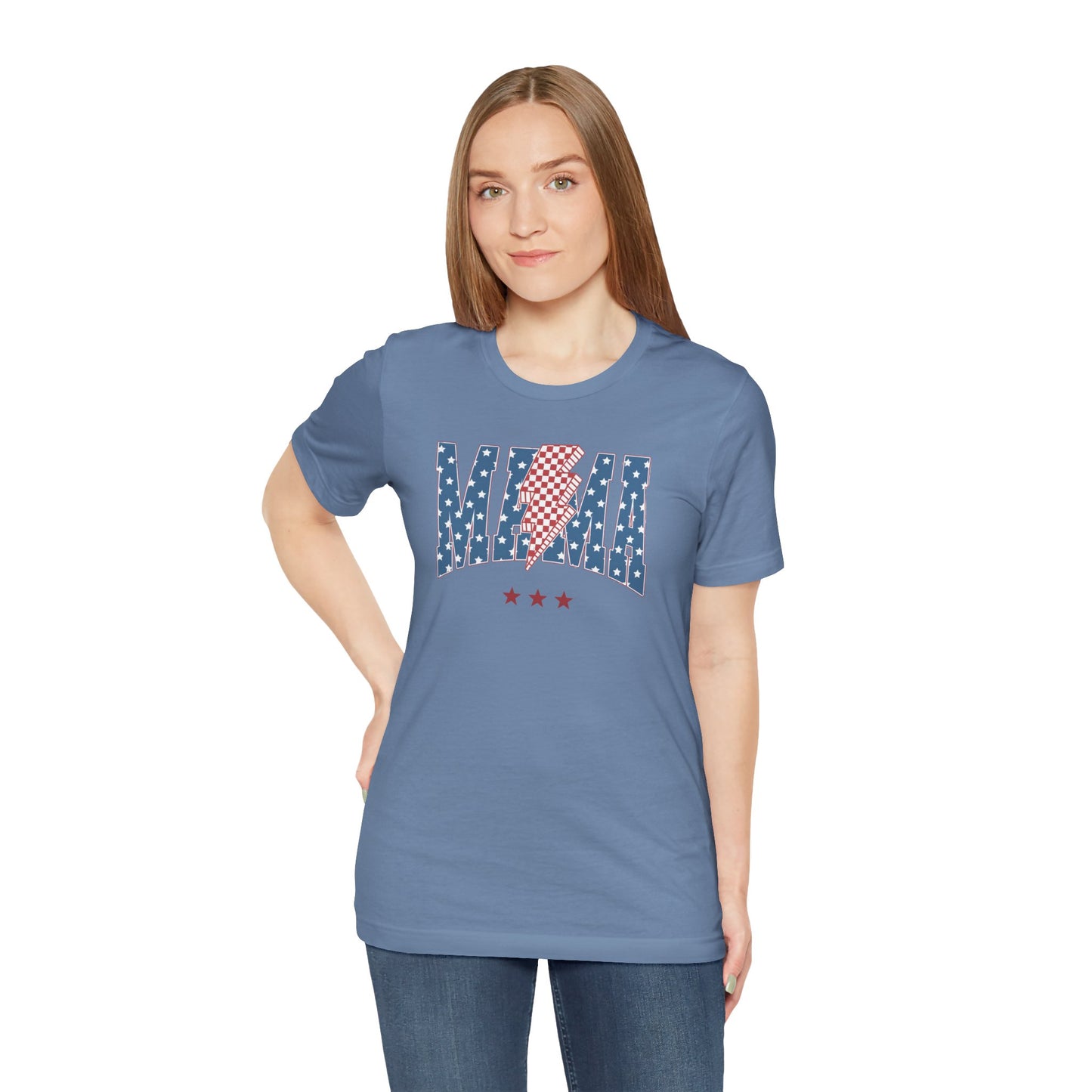 Comfy Women's Graphic tee - Mama -Stars & stripes -lightning bolt