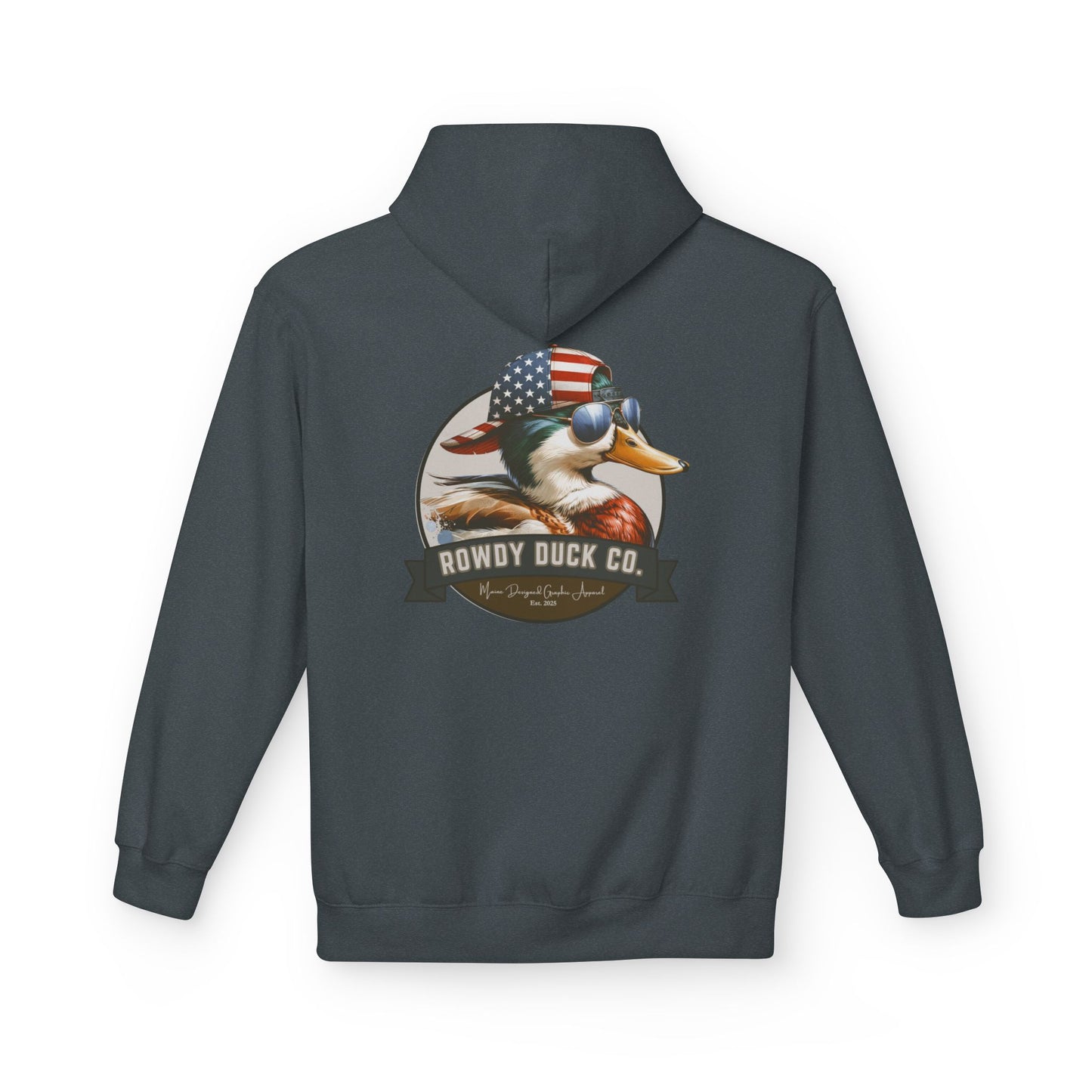 Patriotic Duck Hoodie, Fun Casual Wear for Outdoors, Gift for Animal Lovers, Unique Hoodie for Holidays, Comfy Everyday Style