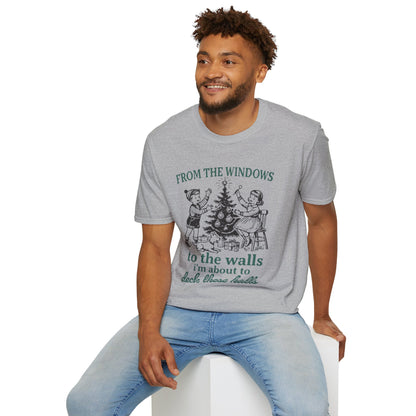 Christmas Humor Graphic T-Shirt - 'From the Windows to the Walls'