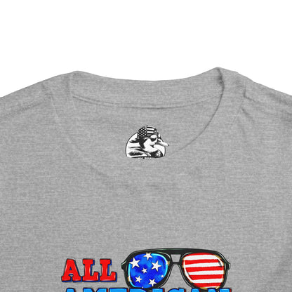 All American Boy Toddler Tee, Kids Patriotic Shirt, July 4th Outfit, Toddler Summer T-Shirt, USA Pride Apparel