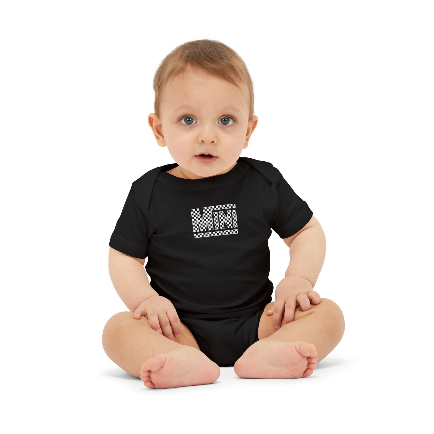 Racing Checkered Flag - Mini - Short sleeve Baby Onesie