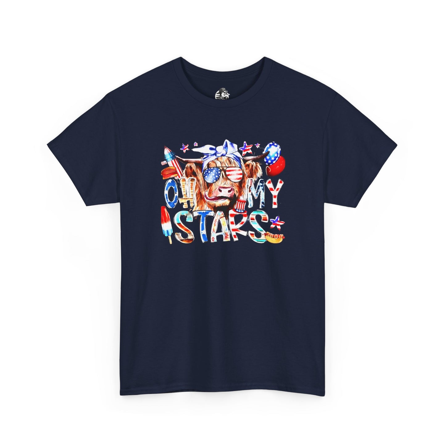 Cow red white & blue tee