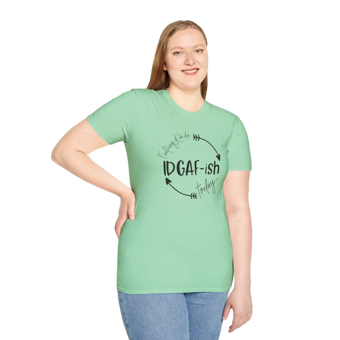 IDGAF-ish Unisex Softstyle T-Shirt, Casual Tee, Gift for Him/Her, Funny Shirt, Everyday Wear, Quirky Apparel