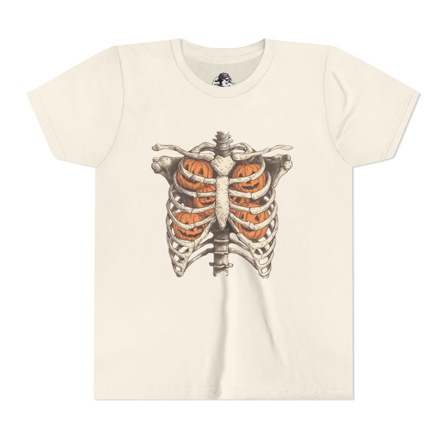 Spooky Pumpkin Skeleton Youth Tee