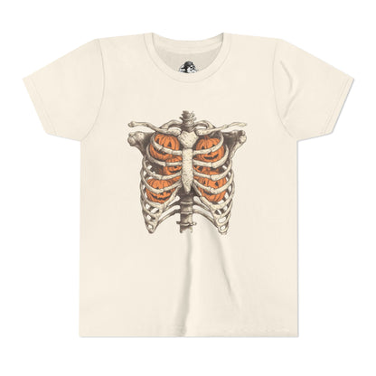 Spooky Pumpkin Skeleton Youth Tee