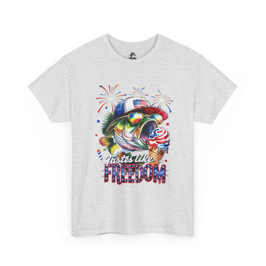 Patriotic Fishing Tee, Fourth of July Shirt, Freedom T-Shirt, Summer Adventure Apparel, Fishing Lover Gift