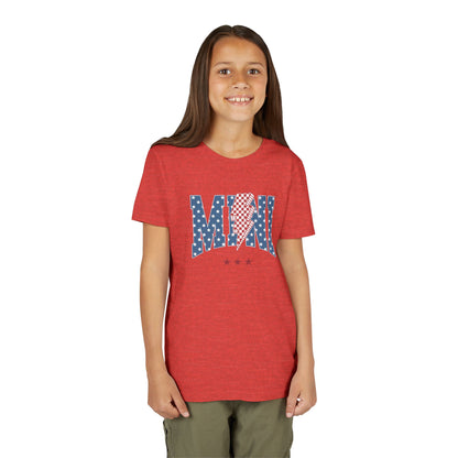 Patriotic Youth Tee, Kids 4th of July Shirt, Mini American Flag T-Shirt, Summer Playwear, Independence Day Gift