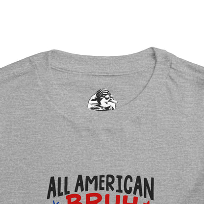 All American Bruh Toddler Tee, Cute Kids Shirt, Patriotic Toddler Outfit, 4th of July Apparel, Funny Duck Graphic Tee
