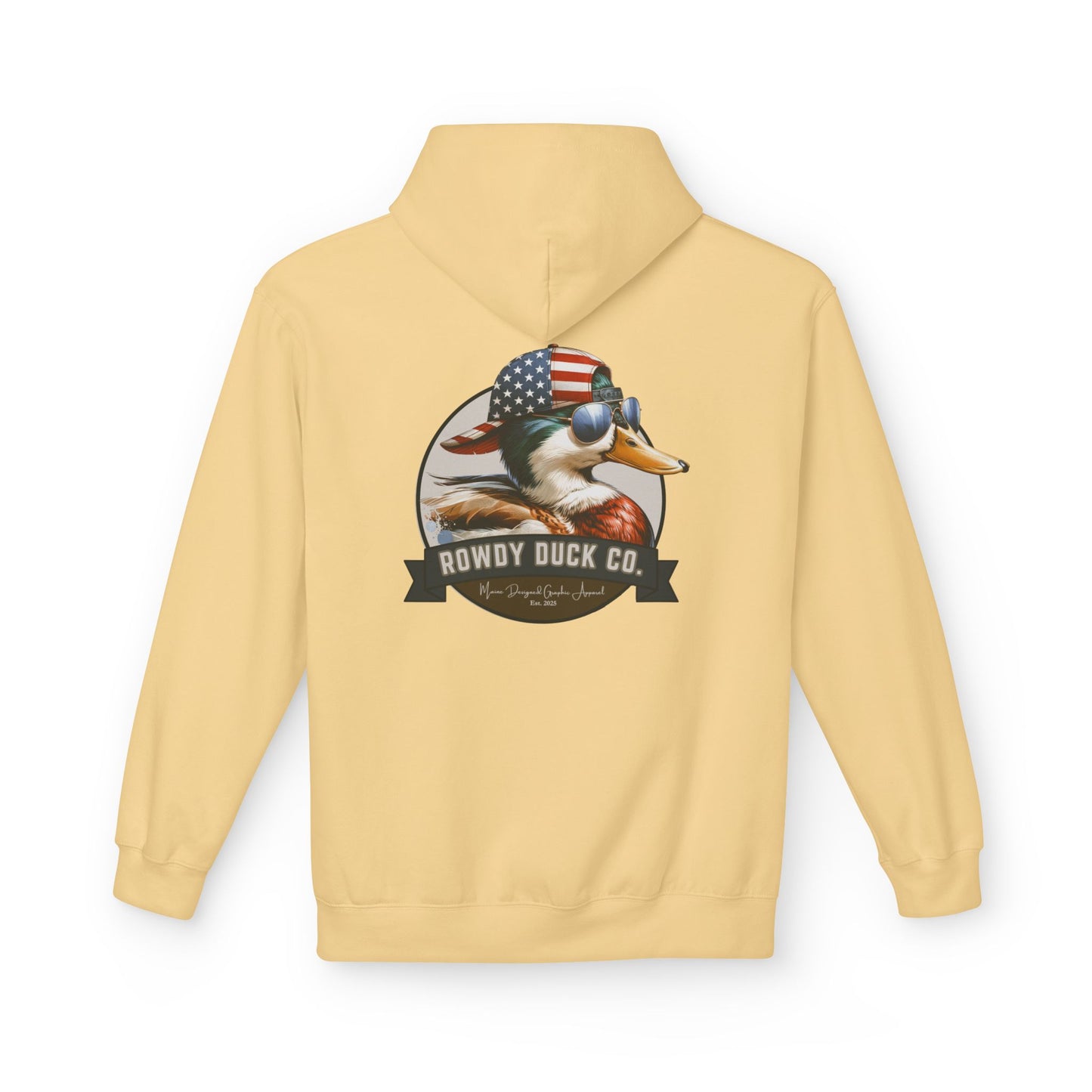Patriotic Duck Hoodie, Fun Casual Wear for Outdoors, Gift for Animal Lovers, Unique Hoodie for Holidays, Comfy Everyday Style