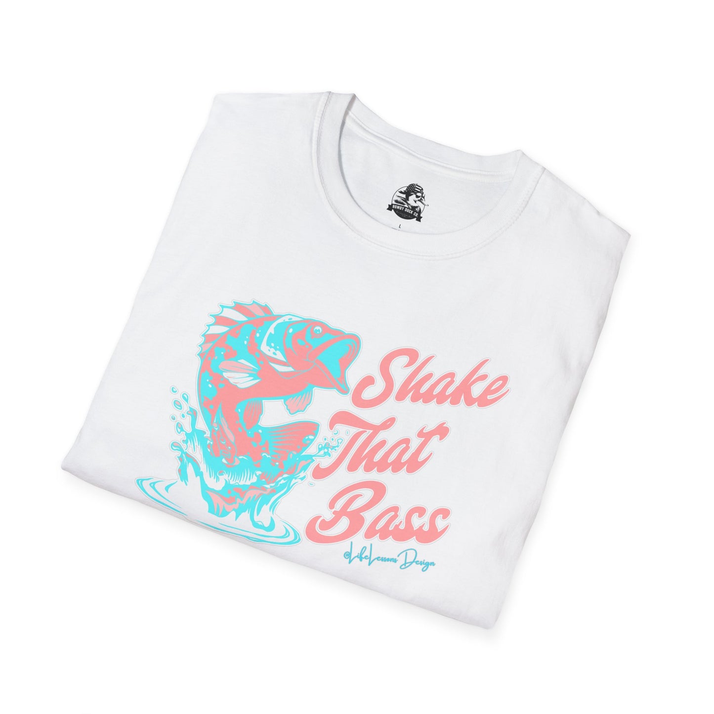 Shake That Bass Unisex Softstyle T-Shirt - Fun Fishing Graphic Tee