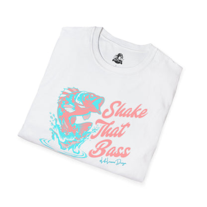 Shake That Bass Unisex Softstyle T-Shirt - Fun Fishing Graphic Tee