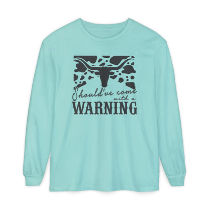 Warning Graphic Unisex Long Sleeve T-Shirt - Casual Cowgirl Vibes