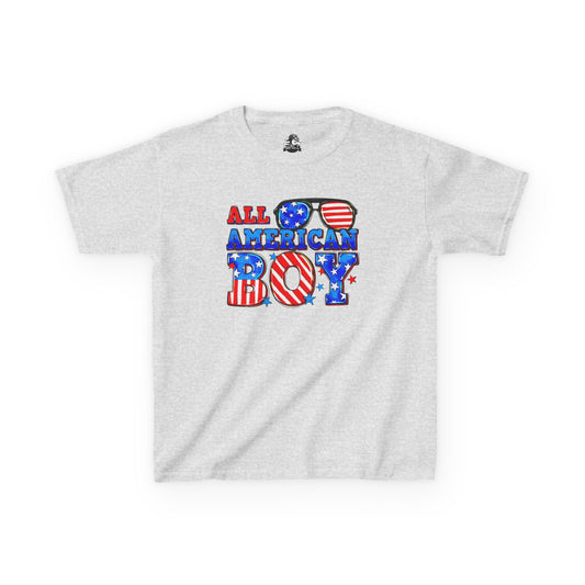 All American Boy Kids Tee, Patriotic T-Shirt, 4th of July Outfit, Independence Day Gift, Summer Kids Clothing