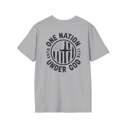 Patriotic Unisex T-Shirt - One Nation Under God, Casual Tee, Gift for Veterans, American Pride Shirt, Everyday Wear