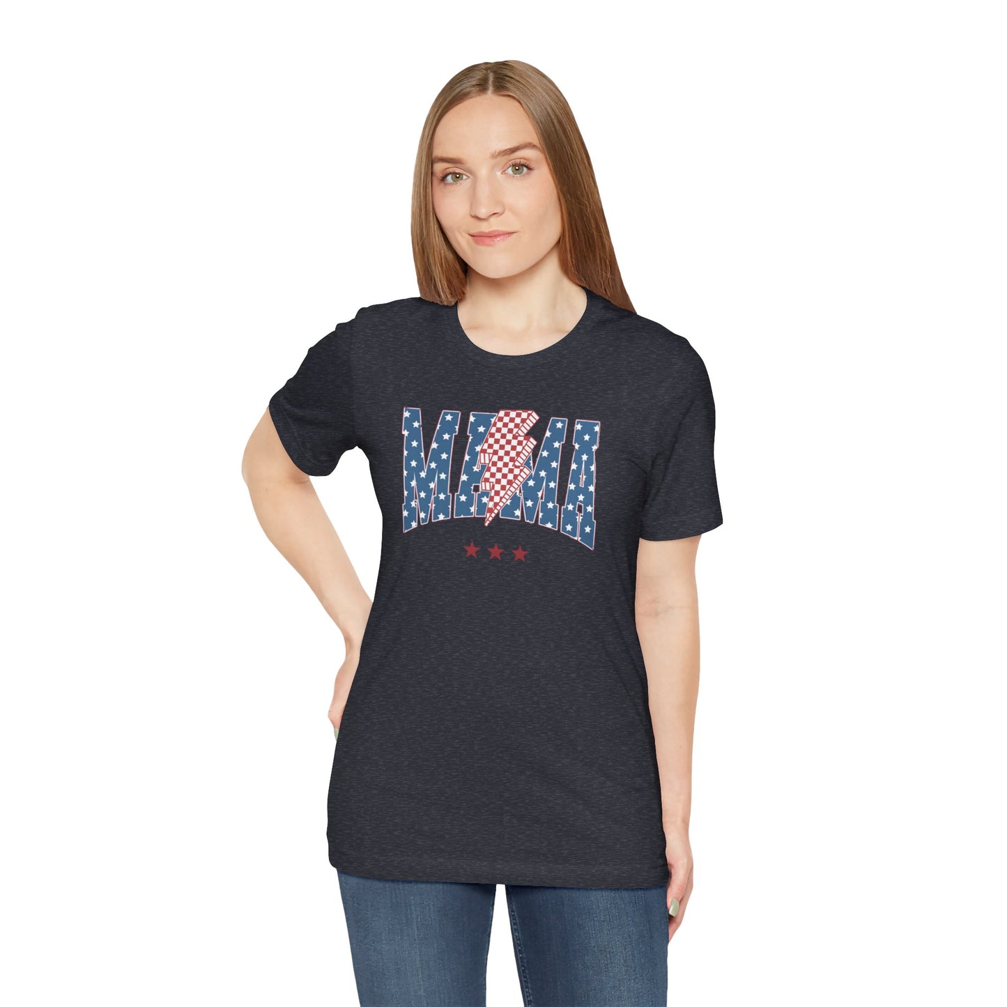 Comfy Women's Graphic tee - Mama -Stars & stripes -lightning bolt
