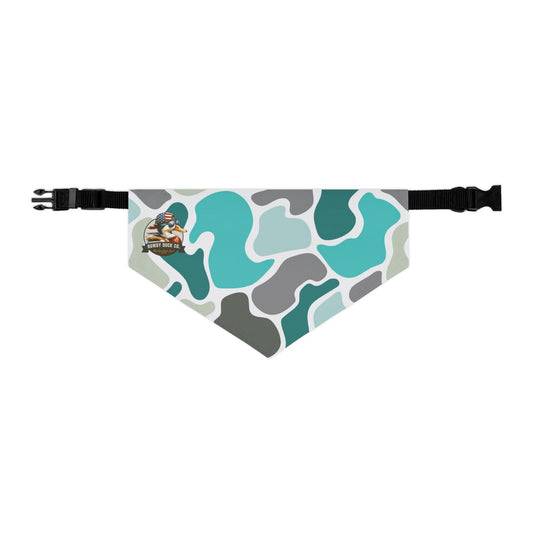 Stylish Turquoise Camo Pet Bandana Collar for Dogs - Perfect for Outings and Celebrations