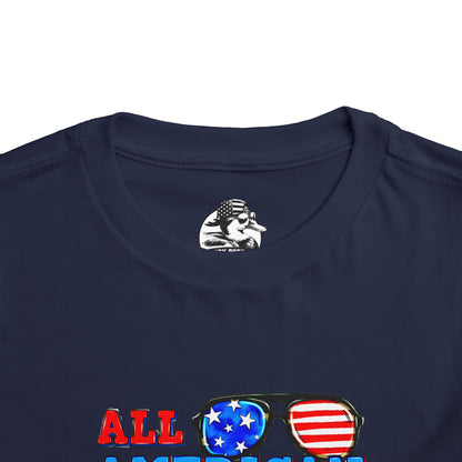 All American Boy Toddler Tee, Kids Patriotic Shirt, July 4th Outfit, Toddler Summer T-Shirt, USA Pride Apparel
