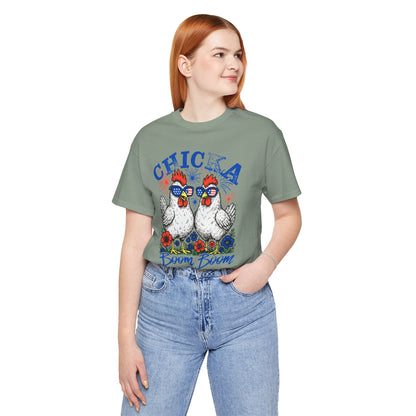 Chic Chicken Graphic Tee, Fun Unisex T-Shirt, Summer Fashion, Gift for Farm Lovers, Quirky Casual Wear, Boho Style