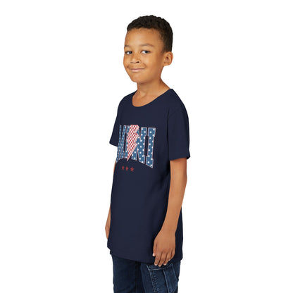 Patriotic Youth Tee, Kids 4th of July Shirt, Mini American Flag T-Shirt, Summer Playwear, Independence Day Gift