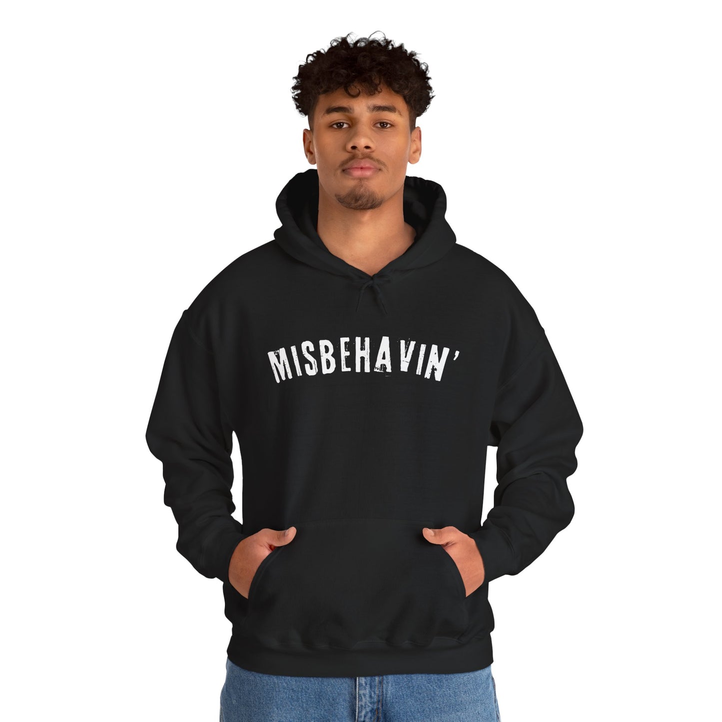 Misbehavin' Unisex Heavy Blend Hoodie | Cozy Sweatshirt for Casual Wear, Gift for Friends, Relaxed Fit Fashion