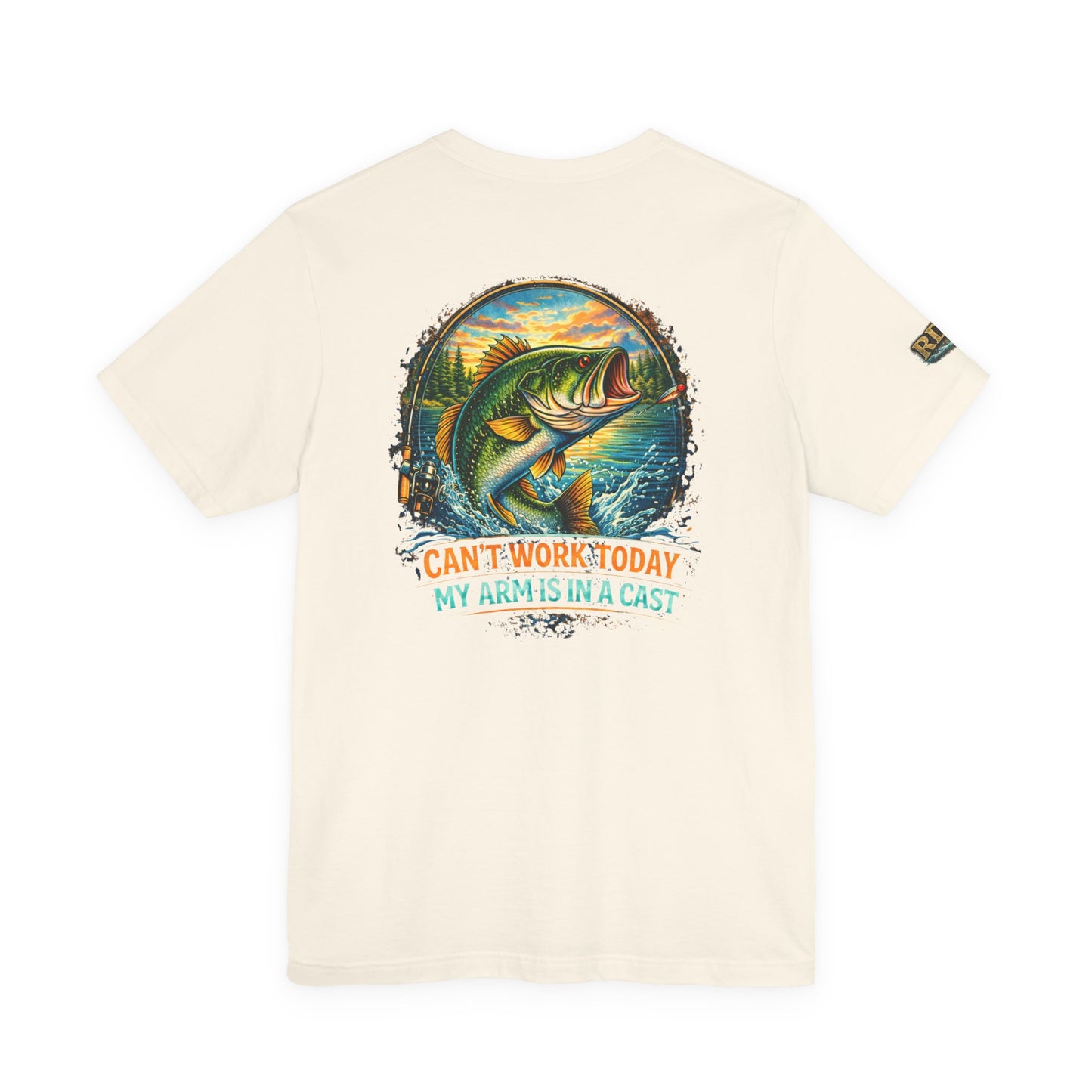Fishing T-Shirt — "Can't Work Today My Arm Is In A Cast" Bass Graphic Tee