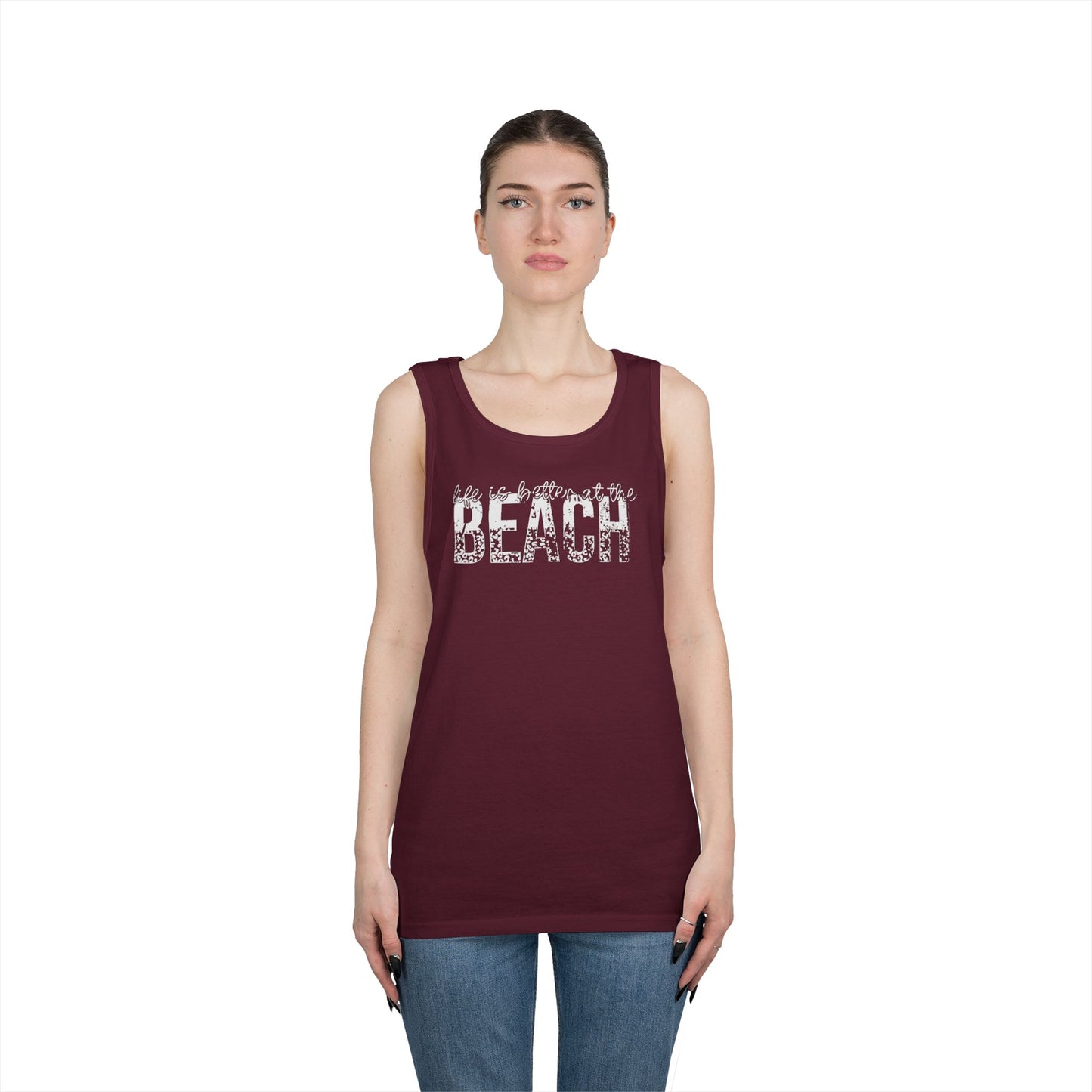 Life is Better at the Beach Unisex Heavy Cotton Tank Top