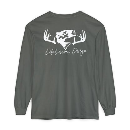 Life Lessons Design fishing & Hunting Long Sleeve Tee