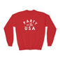 Party in the USA Youth Crewneck Sweatshirt, Kids Casual Wear, Patriotic Gift, Holiday Apparel, Independence Day Style, Birthday Present