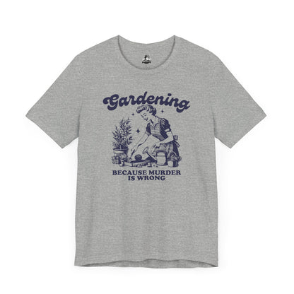 Gardening Humor Tee: "Because Murder Is Wrong" Unisex Jersey Shirt, Funny Gardening T-Shirt, Gift for Gardeners, Plant Lover Apparel, [...]