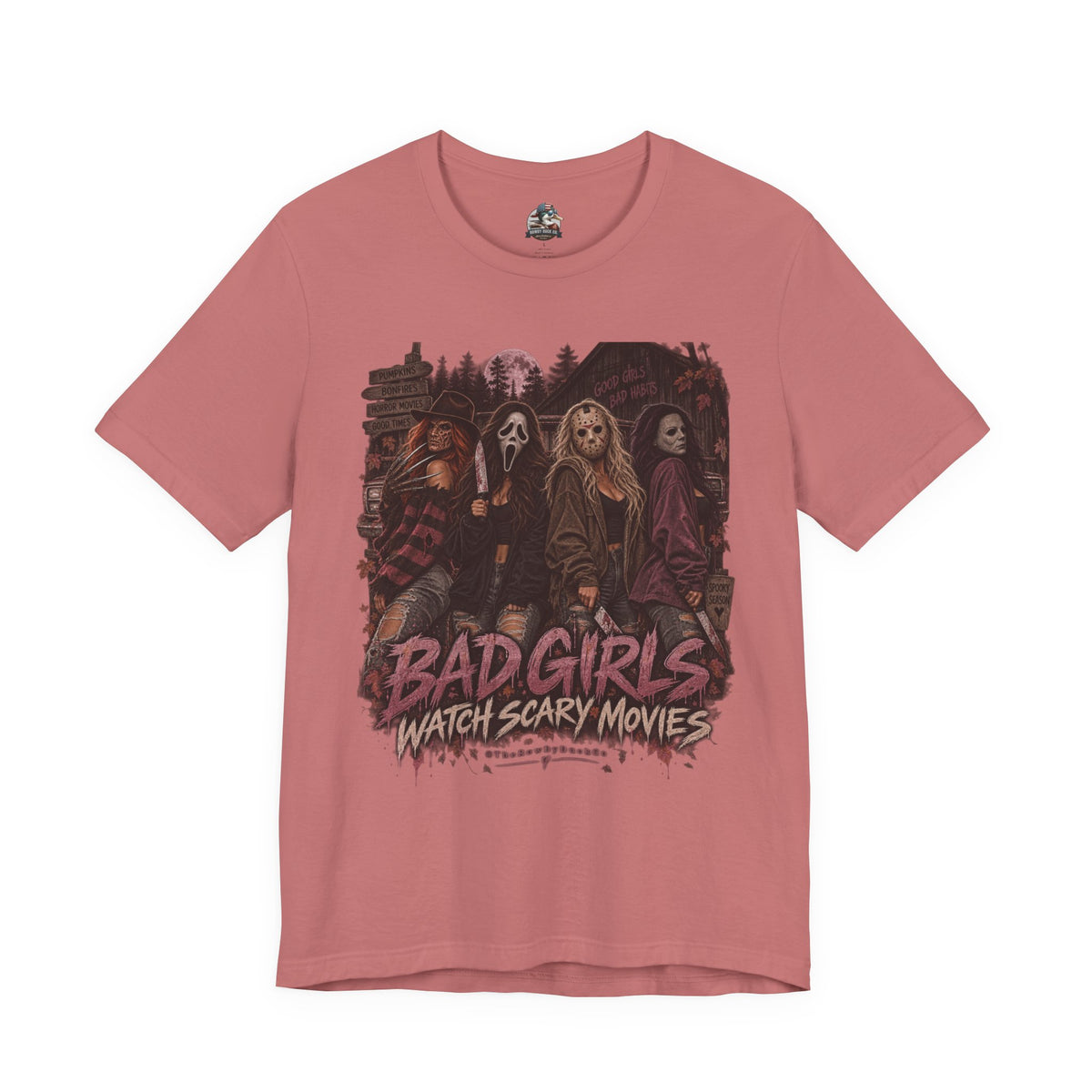 Bad Girls Watch Scary Movies Tee