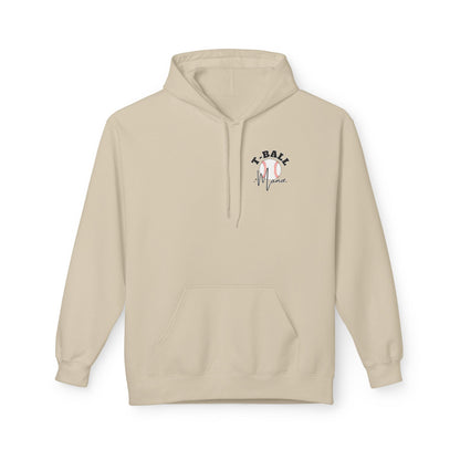T-Ball Mom Era Fleece Hoodie - Midweight Softstyle Sweatshirt for Sports Moms