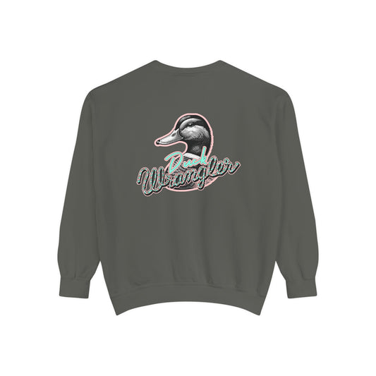 Duck Wrangler Unisex Sweatshirt - Cozy and Vibrant Garment-Dyed Crewneck