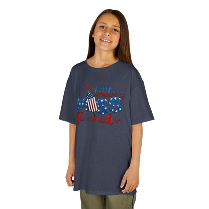 Kids 4th of July Tee - Little Miss Firecracker Shirt, Independence Day Outfit, Kids Summer Apparel, Patriotic T-Shirt, Fun Holiday Top